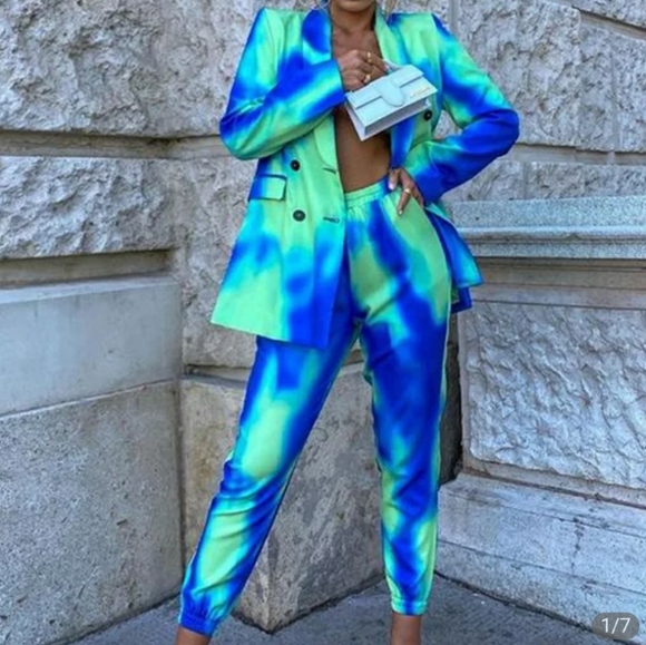 Tie-dye print Pants Set - Picture 3 of 9